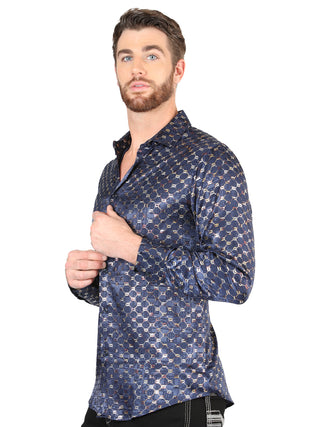El General Navy/Gold Casual Long-Sleeve Shirt