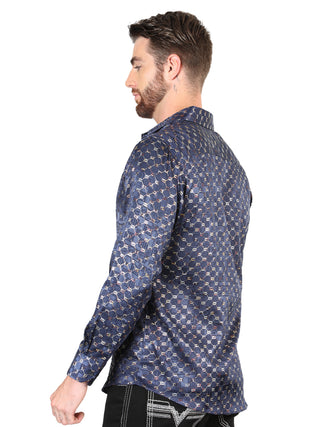El General Navy/Gold Casual Long-Sleeve Shirt