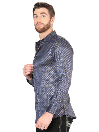 El General Navy Blue Casual Long-Sleeve Shirt