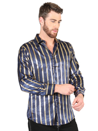 El General Navy/Gold Casual Long-Sleeve Shirt