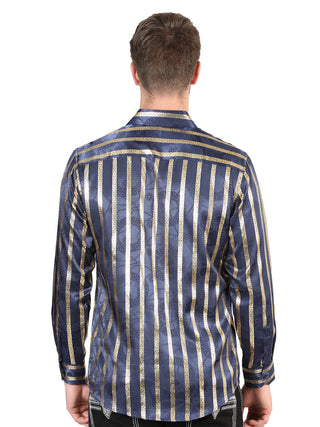 El General Navy/Gold Casual Long-Sleeve Shirt
