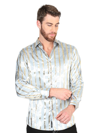 El General Grey/Gold Casual Long-Sleeve Shirt