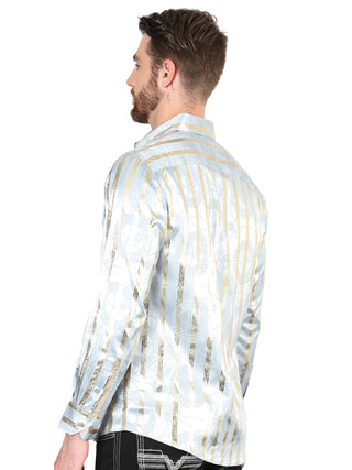 El General Grey/Gold Casual Long-Sleeve Shirt