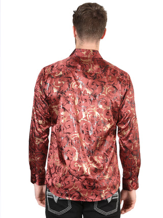 El General Burgundy Casual Long-Sleeve Shirt
