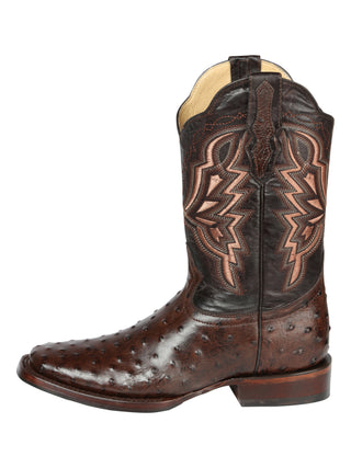 El General Rodeo Boot- Imit Avestruz -  Brown