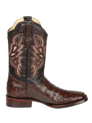 El General Rodeo Boot- Imit Avestruz -  Brown