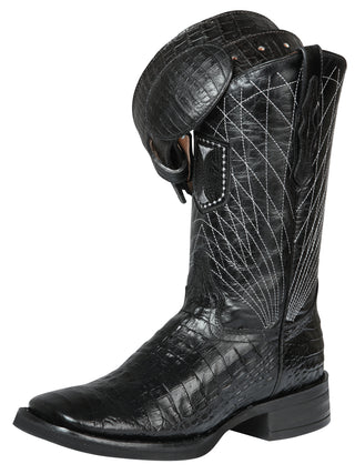 El General Rodeo - Printed Alligator leather boots - Black