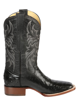 El General Rodeo - Printed Ostrich leather boots - Black