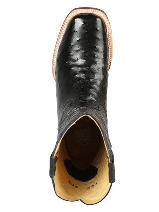 El General Rodeo - Printed Ostrich leather boots - Black