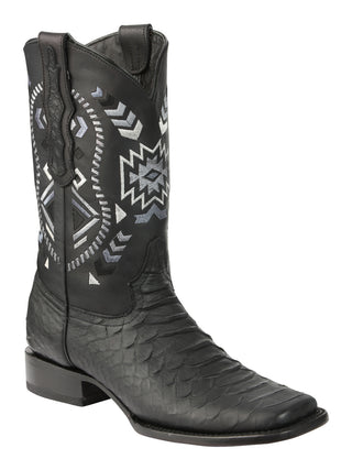 El General Men’s Black Python Imitation Rodeo Boots