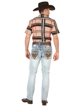 Centenario Men's Premium Denim Boot Cut Pants - Light Blue