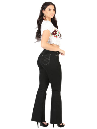 Centenario Women's Black Bootcut Denim Jeans