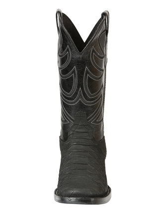 El General Men’s Rodeo Boot Imitation Python Print- Black