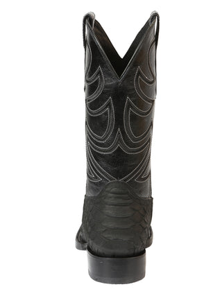 El General Men’s Rodeo Boot Imitation Python Print- Black