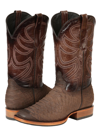 El General Men’s Rodeo Boot Imitation Python Print - Brown