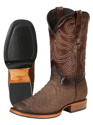 El General Men’s Rodeo Boot Imitation Python Print - Brown