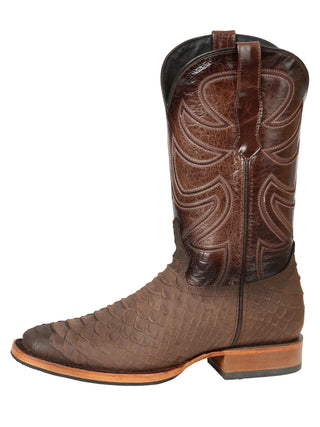 El General Men’s Rodeo Boot Imitation Python Print - Brown