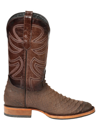 El General Men’s Rodeo Boot Imitation Python Print - Brown
