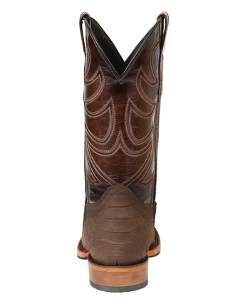 El General Men’s Rodeo Boot Imitation Python Print - Brown