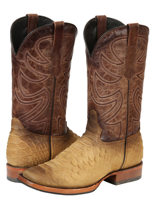El General Men’s Rodeo Boot Imitation Python Print - Honey