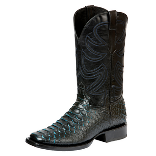 El General Men’s Rodeo Boot Imitation Python - Black/Blue