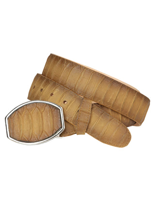 Men’s Western Belt El General Imitation Python - Honey