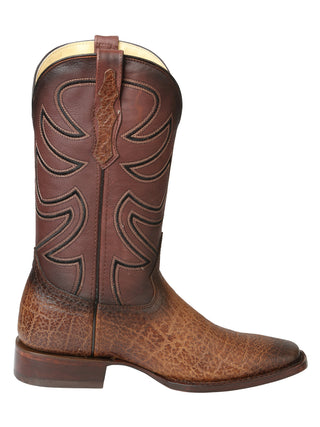 Men’s El General Rodeo Leather Boots - Tobacco Imitation Elephant Print