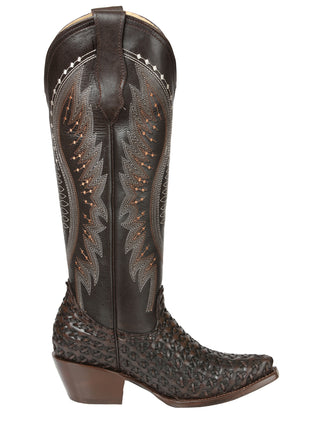 El General Women’s Embroidered Western Boots - Choco