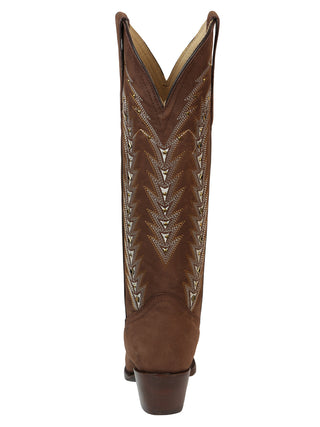 El General Women’s Embroidered Western Boots - Brown
