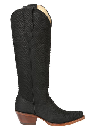 El General Women’s Western Boots Python Print - Black