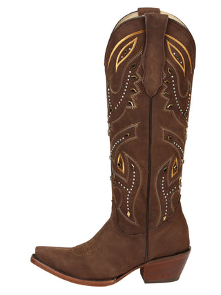 El General Women’s Embroidered Western Boots - Brown