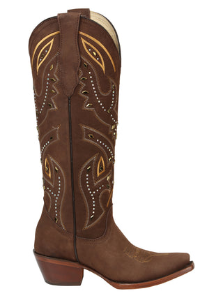 El General Women’s Embroidered Western Boots - Brown