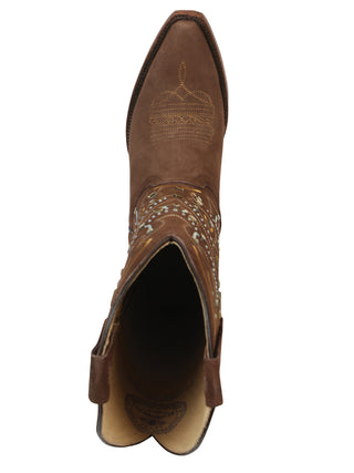 El General Women’s Embroidered Western Boots - Brown