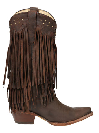 El General Women’s Fringe Western Boots - Choco
