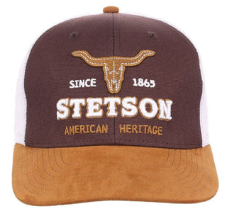 Stetson Steerhead American Heritage Embroidery Trucker Hat- Brown