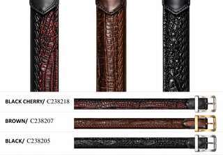 Los Altos Caiman Belly Belt - Black Cherry