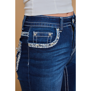 Westfield Eagle Women's Embroidered Flare Bling Jeans