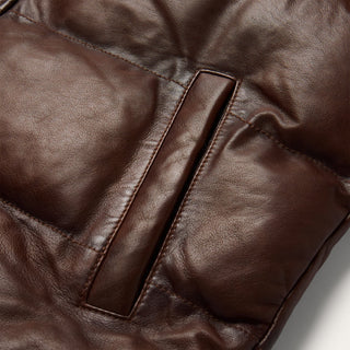 Stetson Quilted Leather Vest - Brown