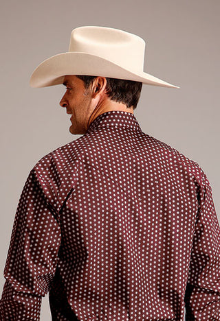 Stetson Men's Geometric Sunburst Print Long Sleeve Snap Western Shirt
