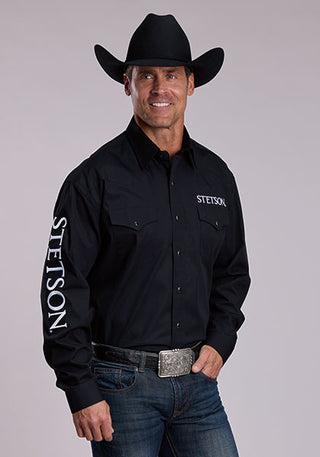 Stetson Men's Logo Long Sleeve Western Snap Shirt