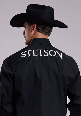 Stetson Men's Logo Long Sleeve Western Snap Shirt