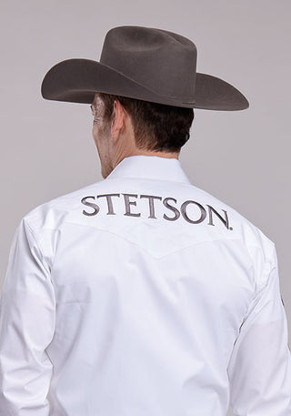 Stetson Men's Logo Long Sleeve Western Snap Shirt