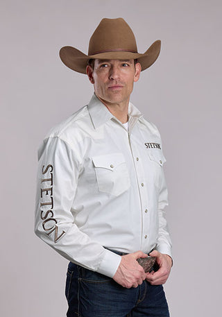 Stetson Men's Logo Long Sleeve Western Snap Shirt