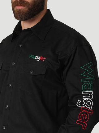 Wrangler Men's Western Mexico Logo Shirt