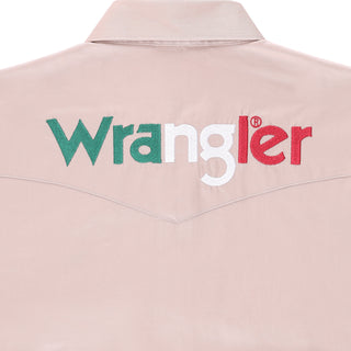 Wrangler Men's Western Mexico Logo Shirt- Khaki
