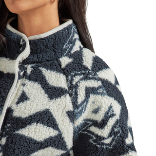 Women's Wrangler Retro Printed Sherpa Snap Jacket- Black/ White