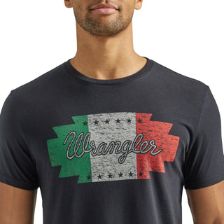 Wrangler Mexico Flag Logo T-Shirt- Jet Black
