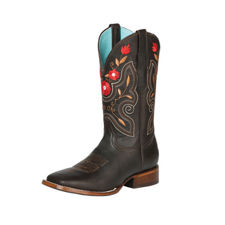 Woman Cowboy boot El General - Leather Napa Brown