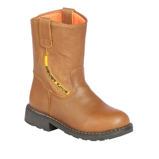 Brown boot with a visible brand logo Built Tough
