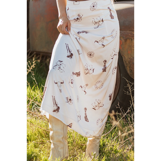 Western midi skirt apricot color cowgirl aesthetic